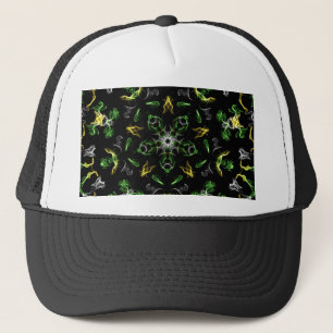Green Smoke Mandala Design Trucker Hat