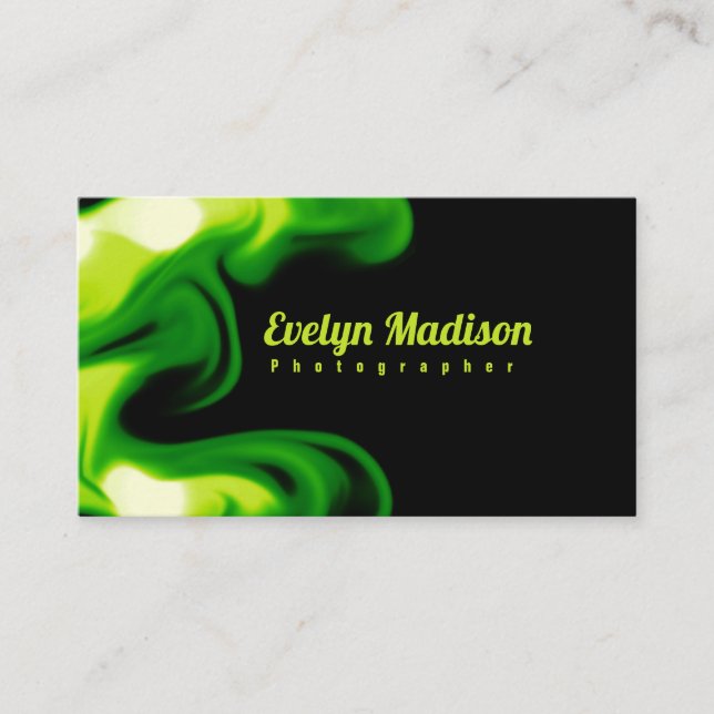 green smoke on black background gyu8 business card (Front)