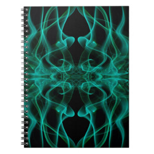 Green Smoke Symmetrical Minimalist Black Notebook