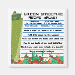 Green Smoothie Recipe Refrigerator Magnet