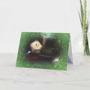 Green S'Mores Sleeping Bag Holiday Card