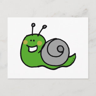 Green snail postcard