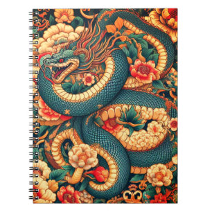 Green snake flowers notebook