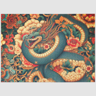 Green snake flowers tissue paper