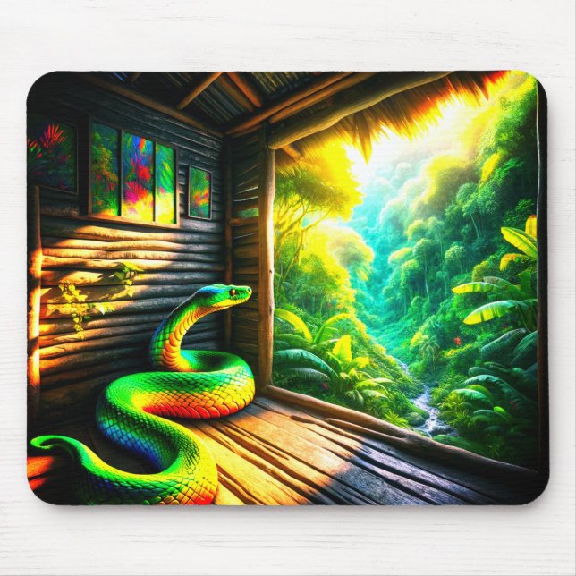 Green Snake Mouse Pad (Front)
