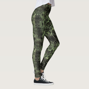 Green Snake print Leggings