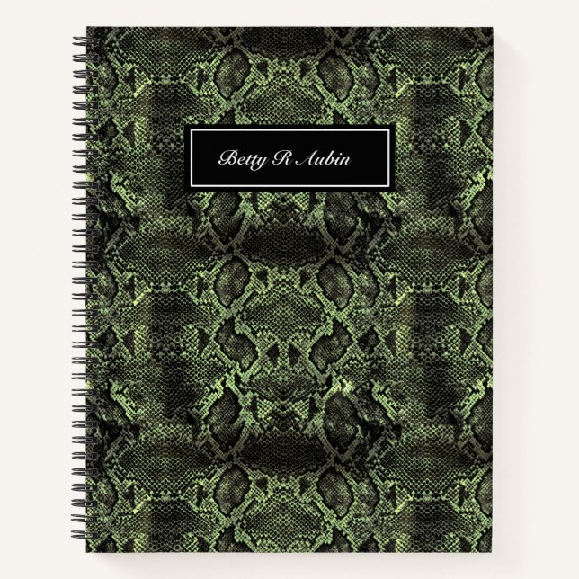 Green Snake print Notebook (Front)
