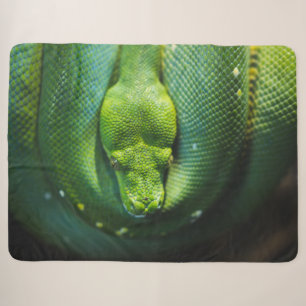 GREEN SNAKE SHERPA BLANKET