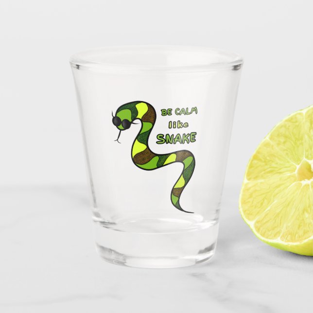 Green snake shot glass (Front)