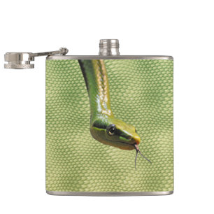 Green Snake Skin-effect Reptile-lover Hip Flask