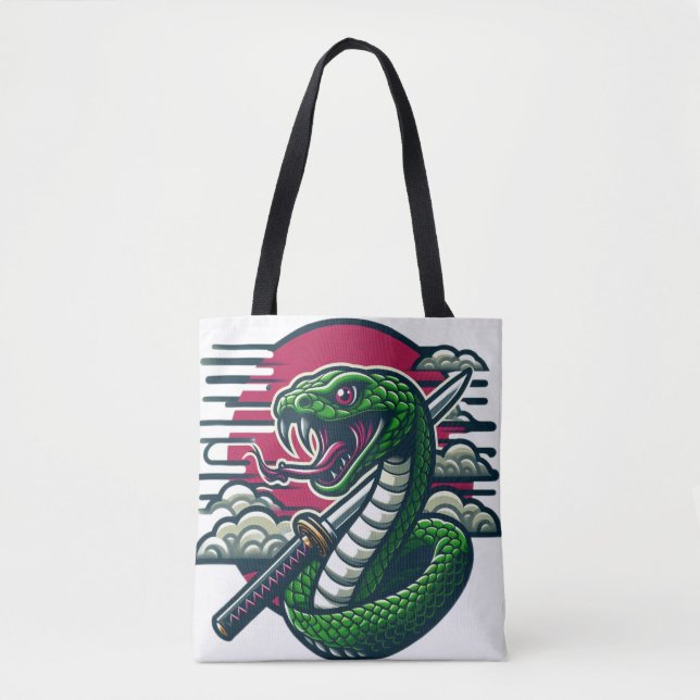 Green snake tote bag (Front)