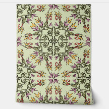 Green Snakes Floral Mandala Botanical Fantasy Art