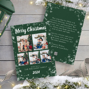 Green Snow Flake Holiday Card