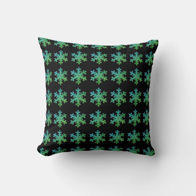 Green Snow flakes Cushion (Front)