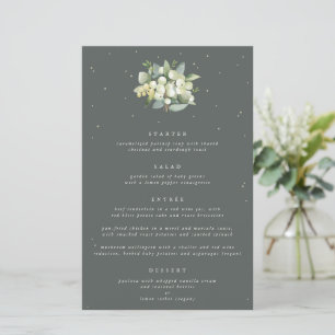 Green Snowberry+Eucalyptus 4 Course Wedding Menu