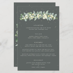 Green Snowberry+Eucalyptus 4 Course Wedding Menu