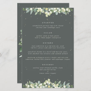 Green Snowberry+Eucalyptus 4 Course Wedding Menu