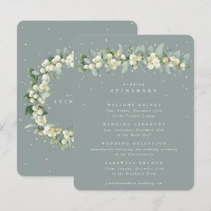 Green Snowberry+Eucalyptus Garland Wedding Events Enclosure Card