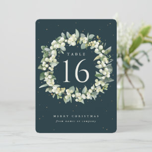 Green Snowberry+Eucalyptus Holiday Table Number
