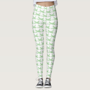 Green Snowflake Aeroplane - Leggings