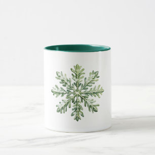Green Snowflake Christmas  Mug