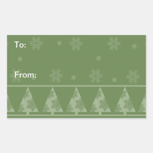 Green Snowflake Christmas Tree Stickers