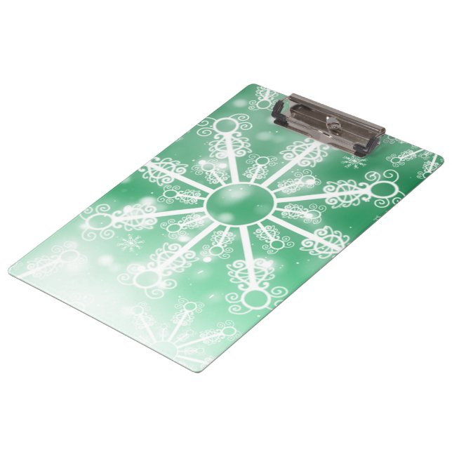 Green Snowflake Clipboard (Angled)