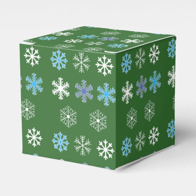 Green Snowflake Favour Box (Front Side)