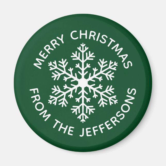 Green Snowflake Magnet (Front)