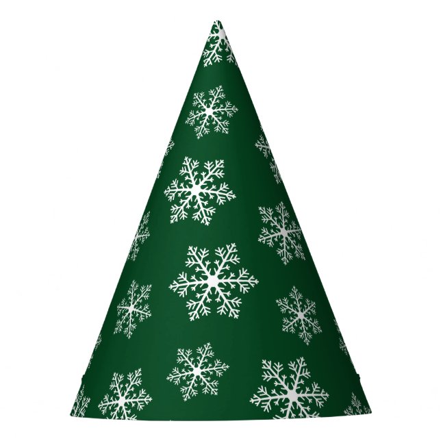 Green Snowflake Party Hats (Front)