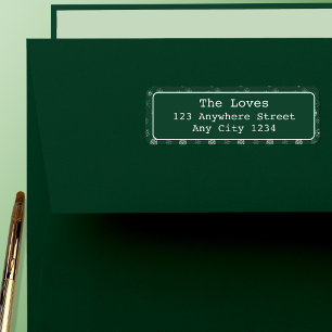 Green Snowflakes Merry Christmas Return Address Label