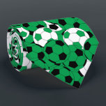 Green Soccer Ball Collage - Two Side Print Tie<br><div class="desc">Green Collage Soccer Ball Tie - Two side print. A great gift for a soccer player, football fan or soccer team coach, a fun sports design featuring a collage image of football soccer balls. Made with high resolution vector and/or digital graphics for a professional print. NOTE: (THIS IS A PRINT....</div>