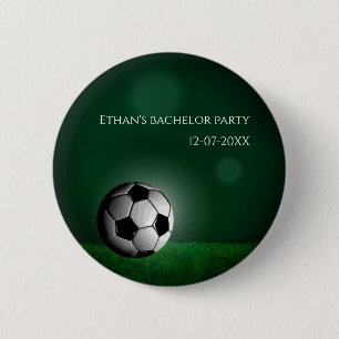 Green Soccer Birthday / Bachelor Party 6 Cm Round Badge