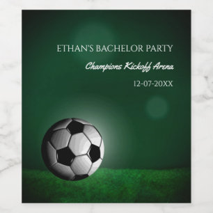 Green Soccer Birthday / Bachelor Party Wine Label