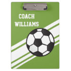 Green Soccer Coach Personalised Clipboard