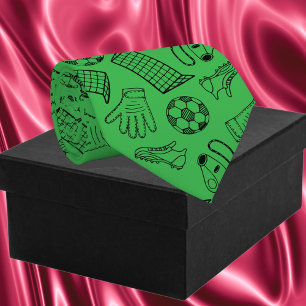Green Soccer Equipment Pattern Tie