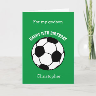 Green Soccer Sport 16th Birthday Card