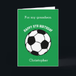 Green Soccer Sport 9th Birthday Card<br><div class="desc">A green soccer 9th birthday card for grandson, son, nephew and more. You can easily personalise the front of this soccer birthday card with his name and age if it's a different age. The inside reads a birthday message, which you can easily edit as well. You can personalise the back...</div>