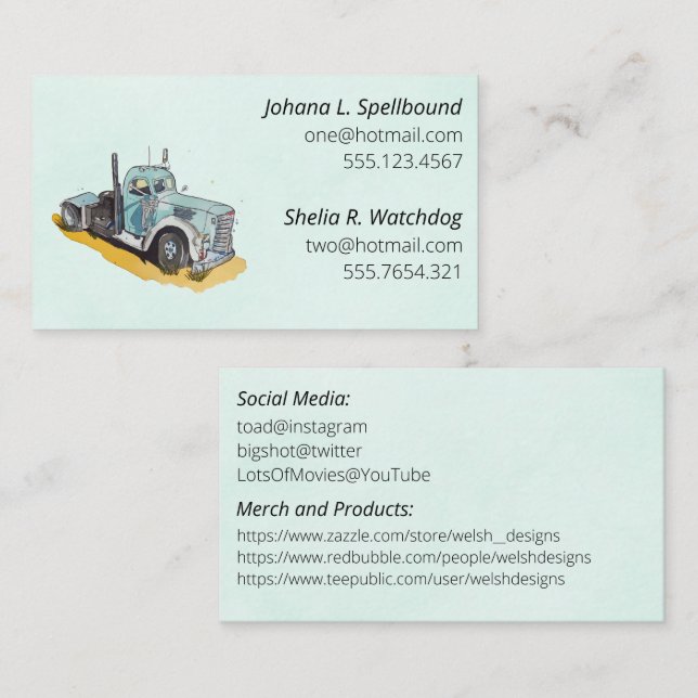 Green Social introduction calling card-semi Business Card (Front/Back)