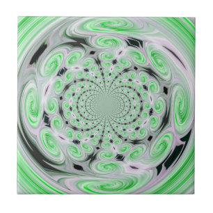 Green Soft Cloud Swirls Tile
