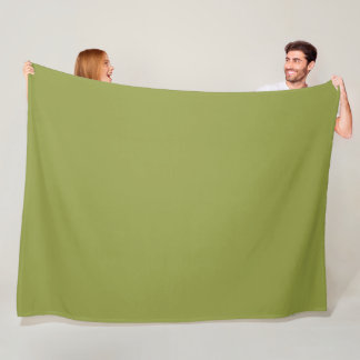 Green Solid Colour Avocado Sage #939c43 Fleece Blanket