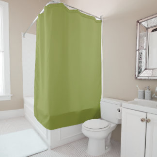 Green Solid Colour Avocado Sage #939c43 Shower Curtain