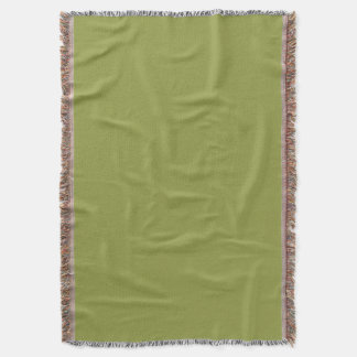 Green Solid Colour Avocado Sage #939c43 Throw Blanket