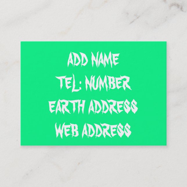 Green solid colour business card (Front)