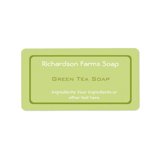 Green Solid Colour Soap Label (Front)