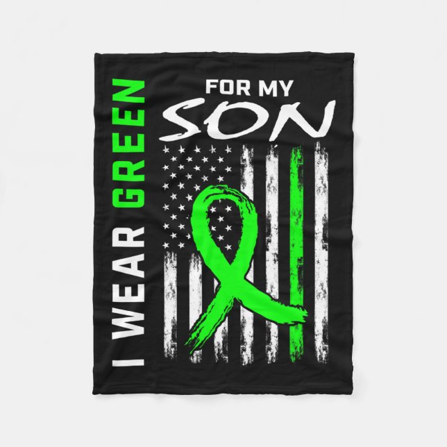 Green Son Cerebral Palsy Kidney Disease Awareness  Fleece Blanket (Front)