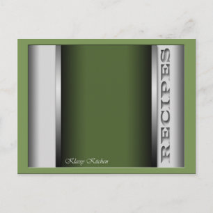 Green Sophisticated Recipe Cards