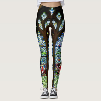 Green South Stained Glass Window Leggings