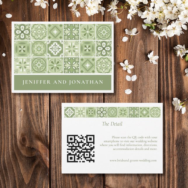 GREEN SPANISH TILES ENCLOUSURE CARD (Creator Uploaded)