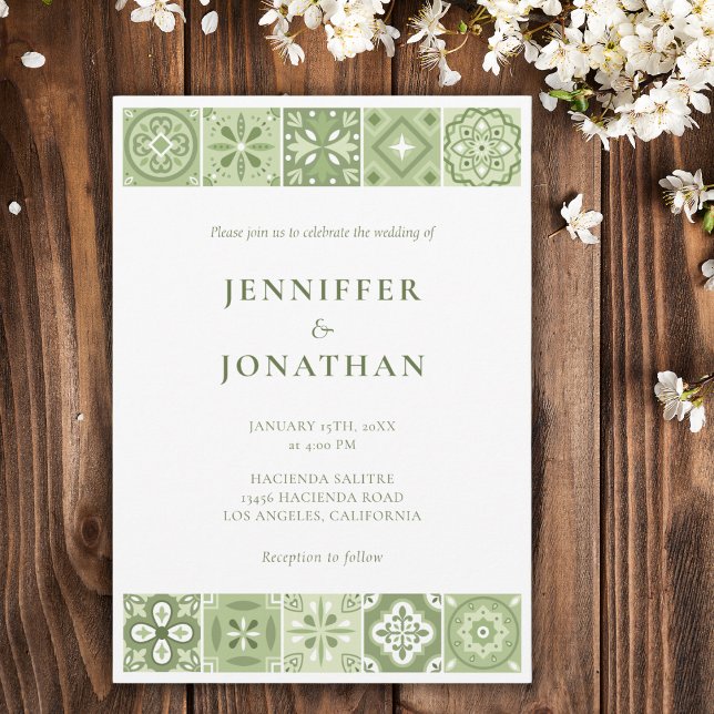 Green Spanish tiles invitation (Creator Uploaded)